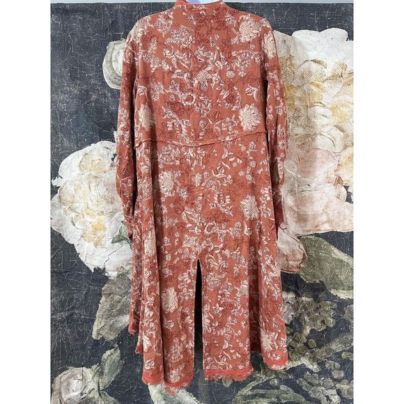 NWT Free People Lara Doublecloth Floral Duster Jacket Cedar Combo Boho Small - Picture 5 of 5